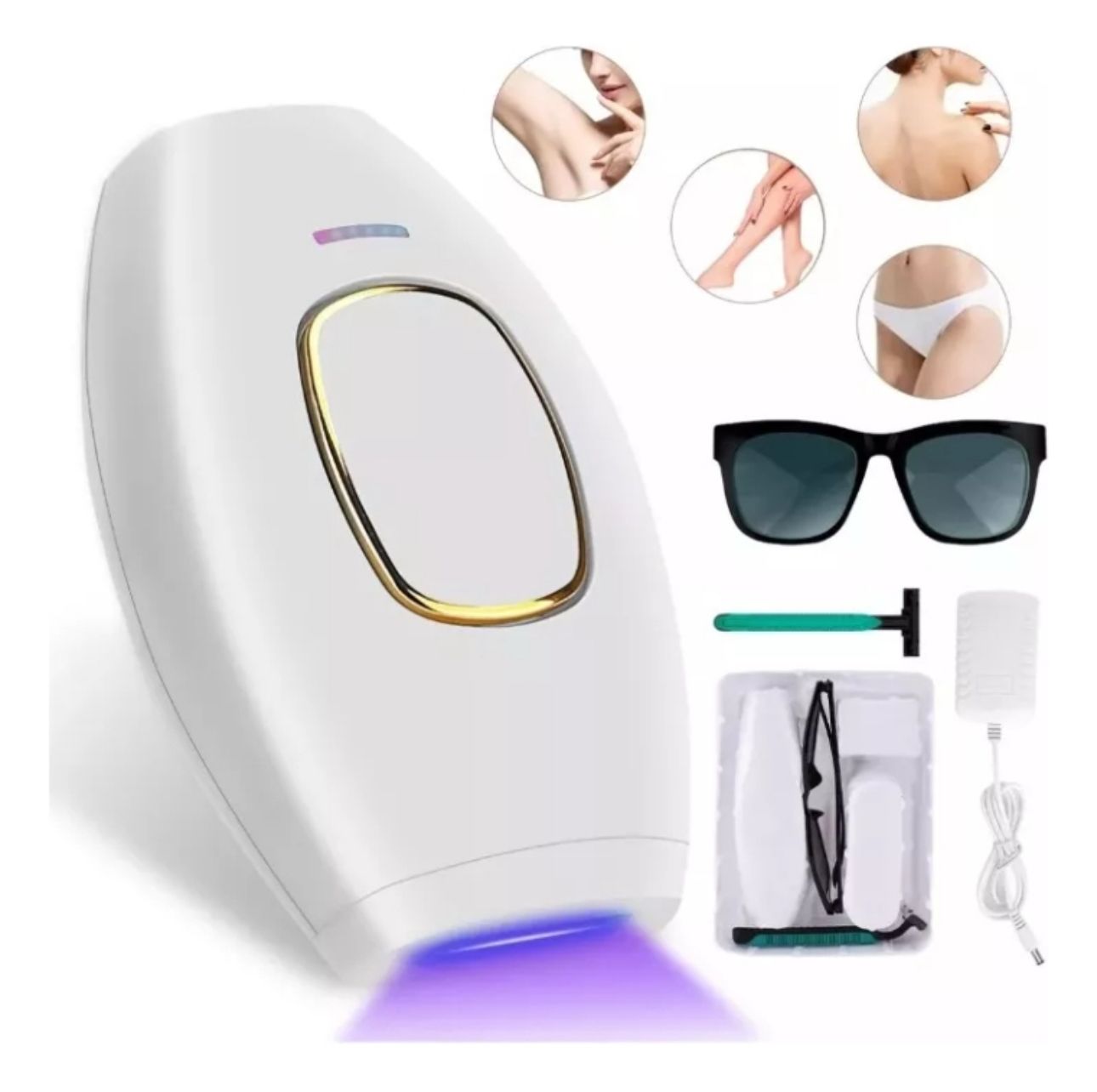 Depiladora Láser IPL Permanente Corporal + Masajeador facial