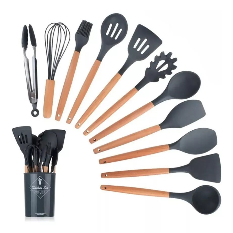 Set 12 Utensilios Cocina en Silicona